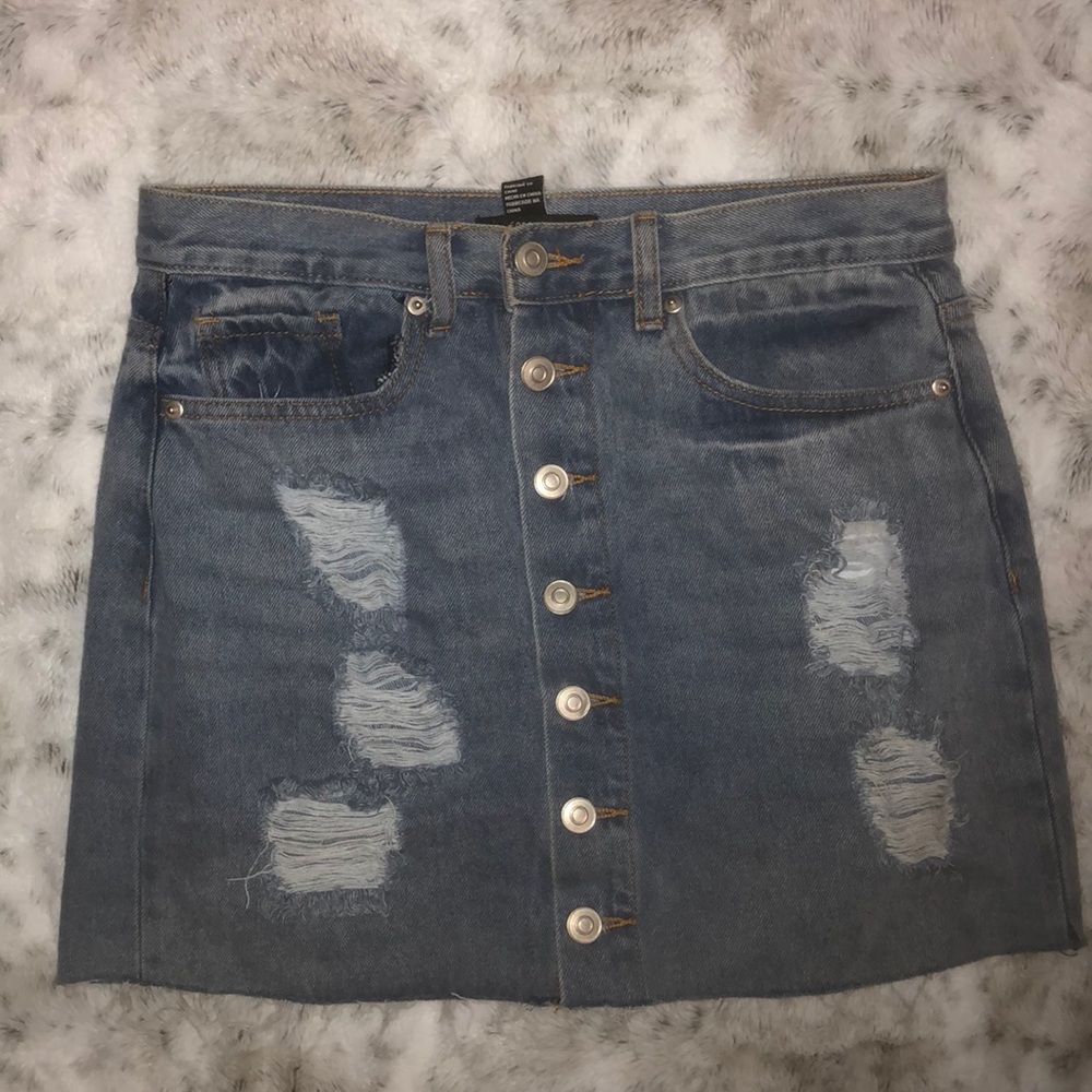 Distressed Jean skirt